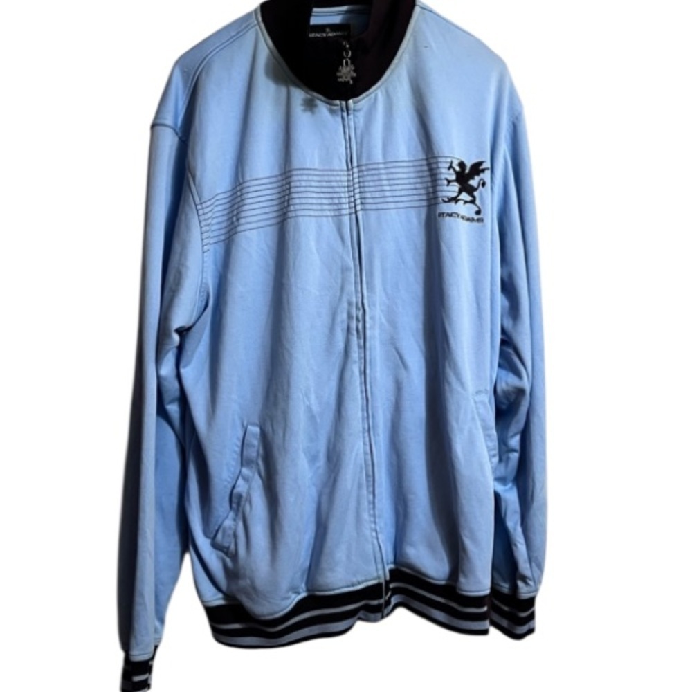 Stacy Adam’s Light Blue Zip Up Track Jacket Sz XL Men